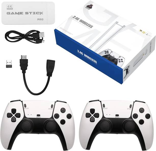 NICK JONES Game Stick Console Pro 2.4G Dual Wireless Game box video games 64 GB with Tekken 3, Contra & Metal Slug, Super Mario Bros, Snow Bros, Mustafa, Many More