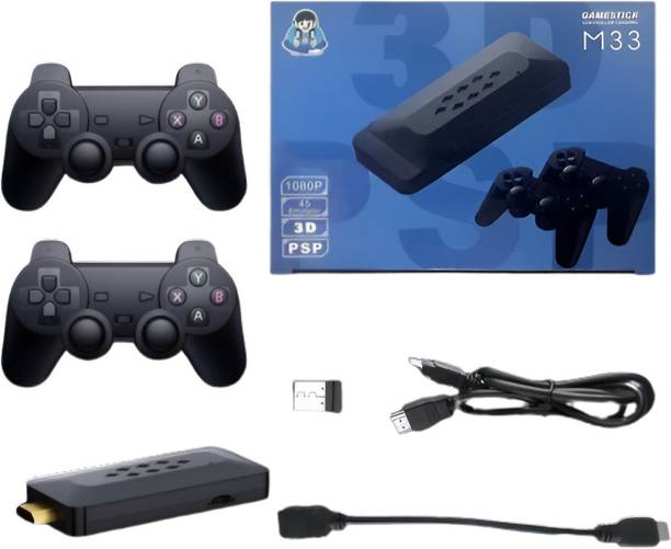 HG WORLD Retro M33 Game Stick Console 2.4G Dual Wireless Gamepad Video game handheld Gaming console for tv ,old video game for kids (Best Gift & Fun) All Ages 64 GB with Full HD HDMI Output 45+ Emulator, Video Game Hand TV, video games for tv
