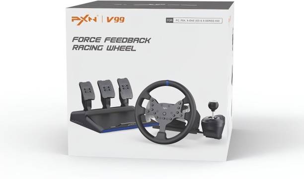 HG WORLD PXN V99 Gaming Steering Wheel,Car Steering Game Set 270/900° Roll Pedal Shifter with Multi-Platform Support,300 mm detachable driving wheel