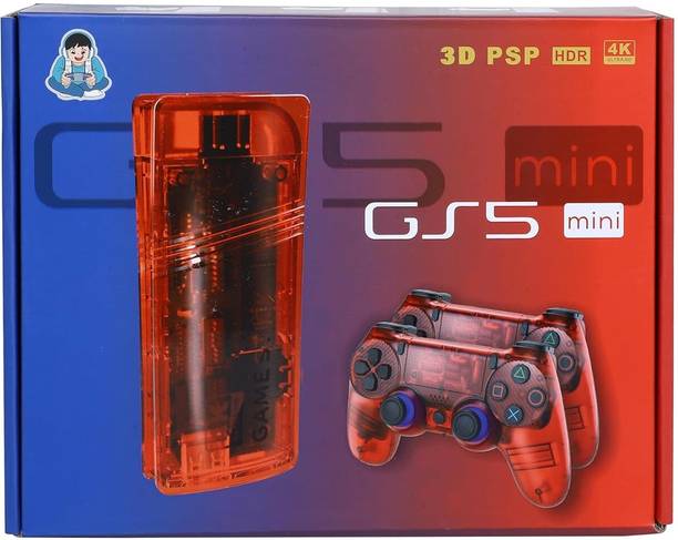 HG WORLD GS5 Mini Retro Game Stick Console with 2.4G Dual Video Games For TV Wireless Gamepad Gaming Console for TV Video Game for Kids (Best Gift & Fun) All Ages 64 GB with 53+ Emulator, Full 4K Ultra HD Game Stick, TV Game Set, Mini Video Game Hand TV