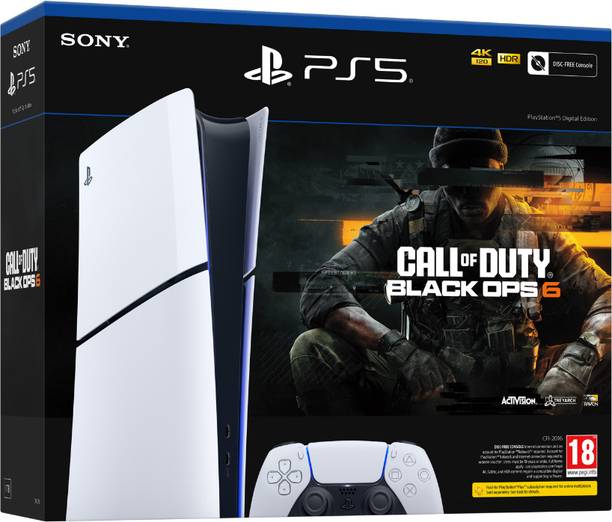 SONY PS5 Console Digital (Slim) CFI-2008B01 1 TB with Call of Duty Black OPS6 (White, Black)