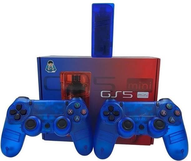 HG WORLD GS5 Mini Retro Game Stick Console with 2.4G Dual Video Games For TV Wireless Gamepad Gaming Console for TV Video Game for Kids (Best Gift & Fun) All Ages 64 GB with 53+ Emulator, Full 4K Ultra HD Game Stick, TV Game Set, Mini Video Game Hand TV