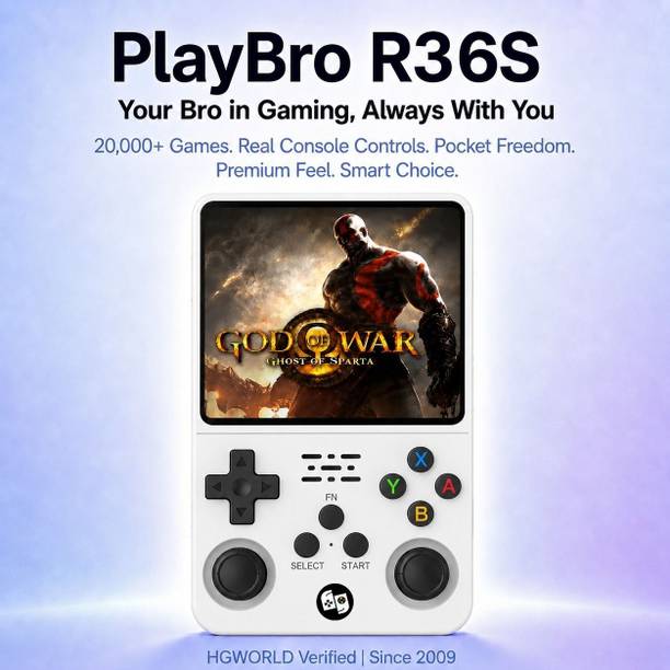 HG WORLD Retro R36S Ultra Handheld Gaming Console For Pocket Game Box, 4 Inch IPS Screen, 64 GB with 30+ Emulators, 20000+ Preloaded Video Games