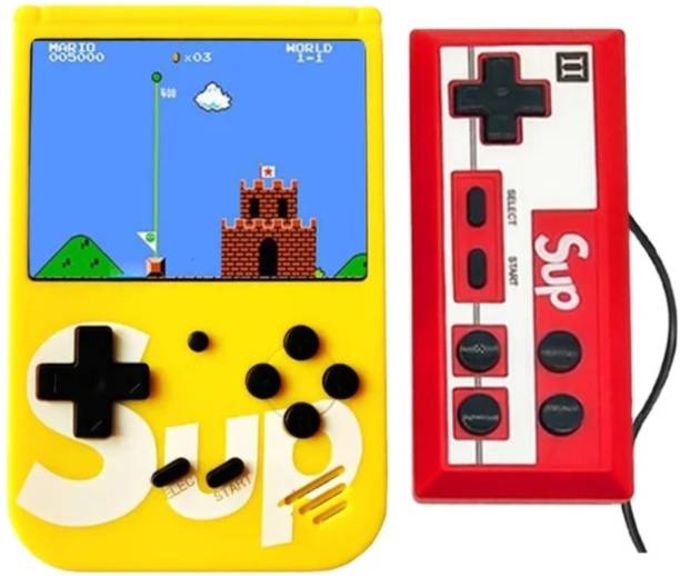 markif SUP GAME BOX 400 IN 1 HANDHELD CONSOLE WITH REMOTE CONTROL (YELLOW) 8 GB with MARIO, CONTRA, MANY MORE