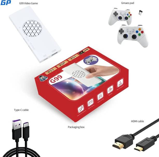 HG WORLD G99 Retro Game Stick Console with 2.4G Dual Wireless Video Game Controllers 128 GB with 30+ Emulator, Game Box with HDMI Output, Full 4K HD Gaming Console