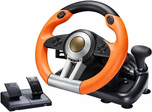 HG WORLD PXN V3 Gaming Steering Wheel with Pedals, 180° Rotation Racing Wheel with Car Steering Game Set for Realistic Driving Experience
