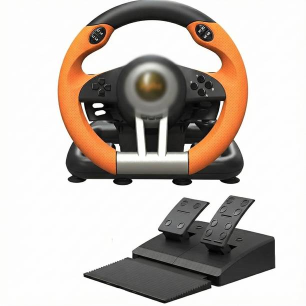 HG WORLD PXN V3 Gaming Steering Wheel with Pedals,180°Steering Rotation,Racing wheel with Car Steering Game Set for Realistic Driving Experience