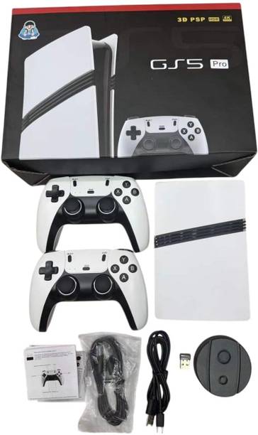 TECNOLOGIA GS5 PRO Wireless Game Console 4K Ultra HD, 30000+ Classic Games 64GB Storage 64 GB with 53+ Emulator, Full HD HDMI Output, TV Game Set, Mini Video Game Hand TV