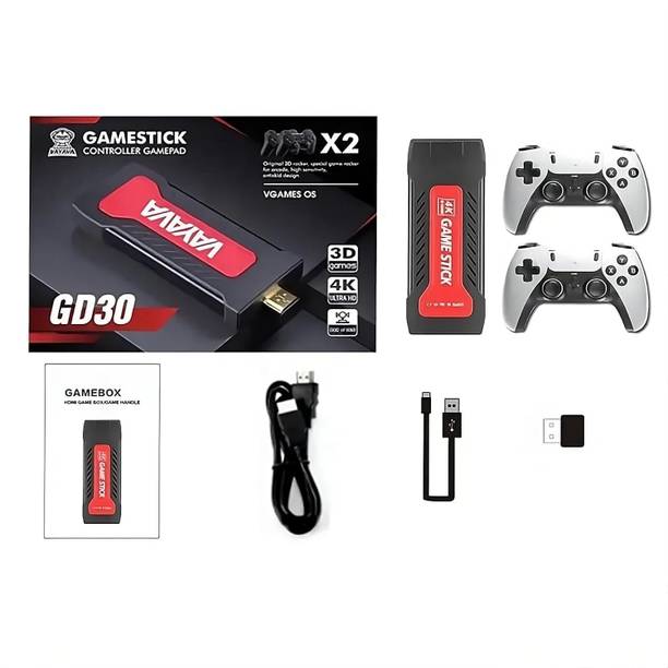 HG WORLD GD30 Retro GameStick Console 4k 2.4G Dual Wireless Sup Game Box Video Game ForTV With Plug & Play, Gaming Consoles For TV Video Game Handheld 64 GB with HDMI Output 40+ Emulator, Video Game Hand tv With TV Game Set, Best Gift All Ages