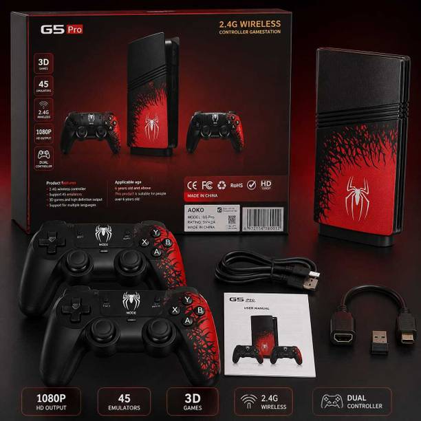 Playtastic GS5 PRO Wireless Video Game Console Spiderman Edition 64 GB with with 40000 Games like GTA , Tekken, 53 Simulators for PSP Games