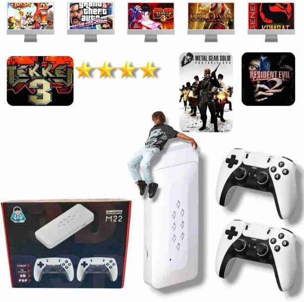 EXtreme M22 Retro Game Stick Console 4k 2.4G Dual Wireless Game Box Video Game Console 128 GB Video Game Hand tv With TV Game Set, Best Gift All Ages GB with 30000+ Game, GTA, God of War, Tekken 6, Mario Contra , Street Fighter, Retro Games