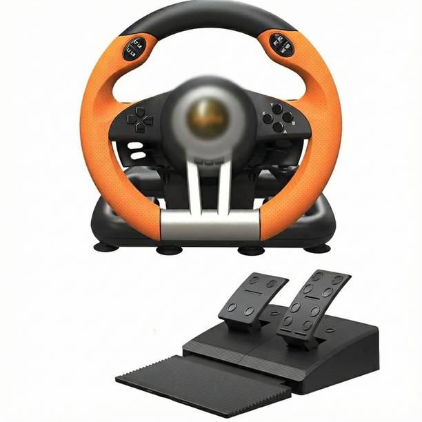 HG WORLD PXN V3 Gaming Steering Wheel with Pedals,180° Rotation Steering,Racing wheel with Car Steering Game Set for Realistic Driving Experience