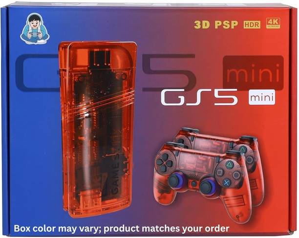 HG WORLD GS5 Mini Retro Game Stick Console with 2.4G Dual Video Games For TV Wireless Gamepad Gaming Console for TV Video Game for Kids (Best Gift & Fun) All Ages 64 GB with 53+ Emulator, Full 4K Ultra HD Game Stick, TV Game Set, Mini Video Game Hand TV