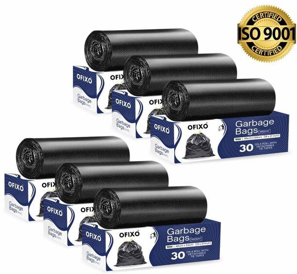 OFIXO Biodegradable Garbage Bag, Medium -19X21 Inches, Pack of 6 - for Dustbin/Trash Medium 15 L Garbage Bag  Pack Of 180