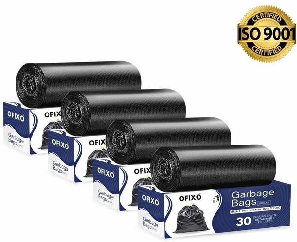 OFIXO Biodegradable Garbage Bag - Medium Size -19X21 Inches, Pack of 4 | Dustbin/Tarsh Medium 15 L Garbage Bag  Pack Of 120