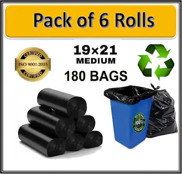 chetaru PREMIUM MEDIUM Garbage Bag | 180 Trash bags | 30 Bags X 6 Roll | 19 X 21 Medium Medium 5 L Garbage Bag  Pack Of 180