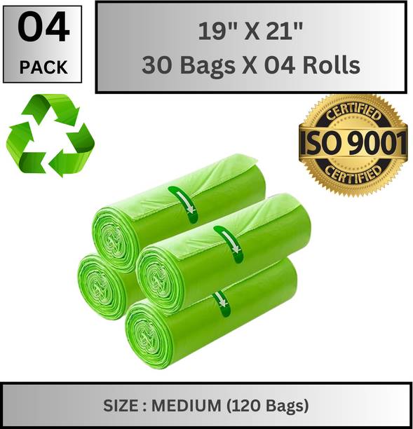 AAYAR Multi-Purpose Black Trash Bag - 19x21, (120 Pcs) - Recyclable Medium 11.1 L Garbage Bag  Pack Of 120