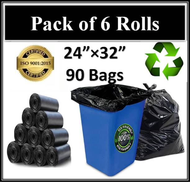 XOPY Garbage Bags/Dustbin Bags/Trash Bags - 24X32 Inches - Pack Of 6 Large 30 L Garbage Bag  Pack Of 90