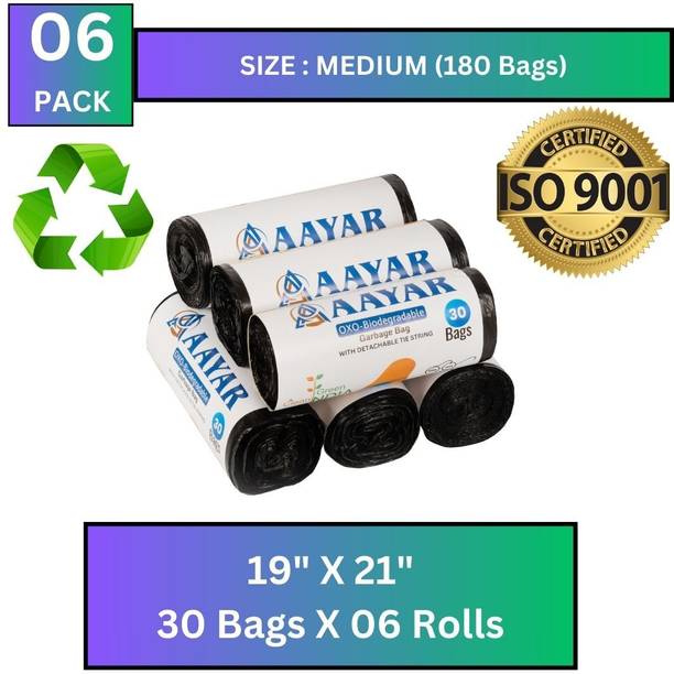 chetaru Thick & Tough Sustainable Garbage Bag - 19x21, (180 Pcs) Medium 10.15 L Garbage Bag  Pack Of 300
