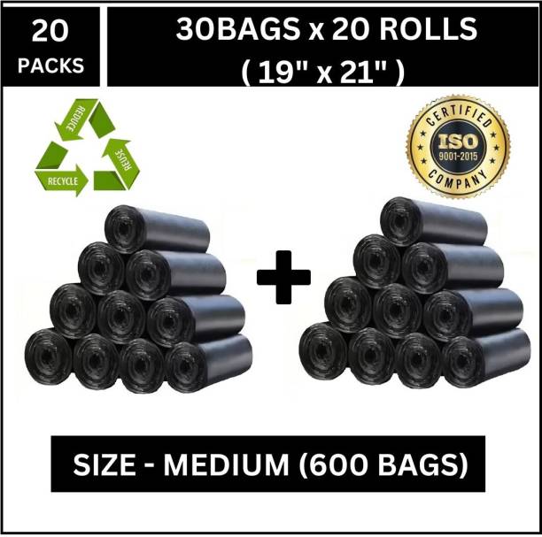 chetaru Premium Garbage Bags Medium (19x21 Inches) 30 Bags/Roll (Pack Of 20) Medium 5 L Garbage Bag  Pack Of 600