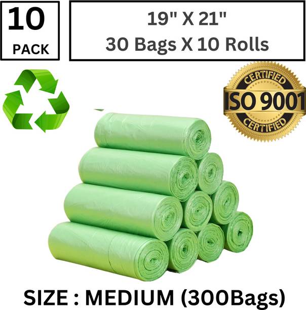 chetaru OXO PREMIUM GREEN Garbage Bag 30 Bags X 10 Roll = 300 BAGS Medium 3.5 L Garbage Bag  Pack Of 300