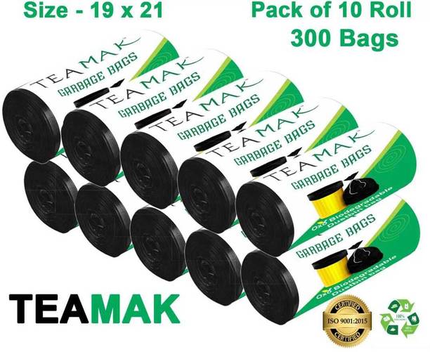 KALP CRAZE Biodegradable Black Garbage Bag - 19x21 ,(10X30=300 Pieces) Medium 12 L Garbage Bag  Pack Of 300