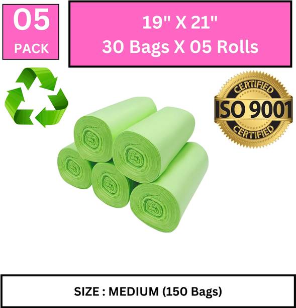 SEVENTEENSTITCH Biodegradable CrateFresh Garbage Bag Medium - 19x21 ,(05X30=120 Pieces) Medium 9.12410000000022 L Garbage Bag  Pack Of 150
