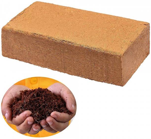मैक Natural And Organic Cocopeat (Coirpith or Coco fibre or Coco Peat) For Home Gardening, Kitchen Garden and Hydroponics Farming Single Cocopeat Brick मिट्टी की खाद