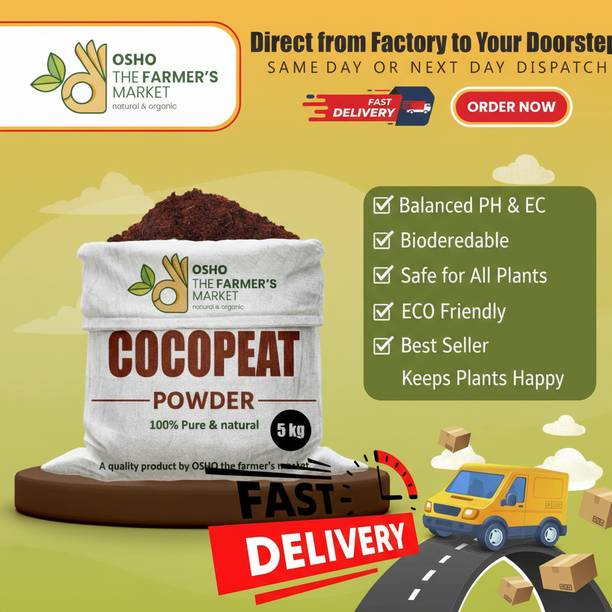 OSHO ENTEPRISE Cocopeat Powder 5kg Coconut Coir Gardening Soil for Home Garden Garden Mulch