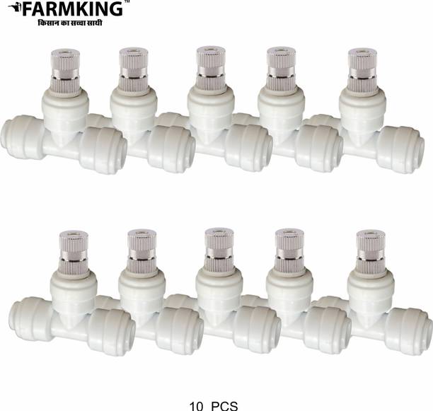 FARMKING 10pcs 6mm Atomization white Brass Fogger Nozzles with TeeConnector for Misting 100 L Hose-end Sprayer