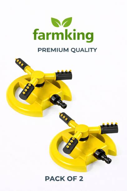 FARMKING yellow virgin Automatic 360 Rotating Adjustable Garden Sprinkler 70 L Hose-end Sprayer