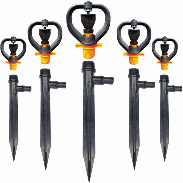 KARUNDA Butterfly Water Sprinkler with Stand,360° Watering for Garden Lawn,Thread 1/2" 100 L Hose-end Sprayer