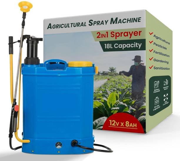 Kisan Gold Spray Pump Machine Agricultural Garden 2in1 Big Battery & Manual Sprayer 12v8a 20 L Tank Sprayer