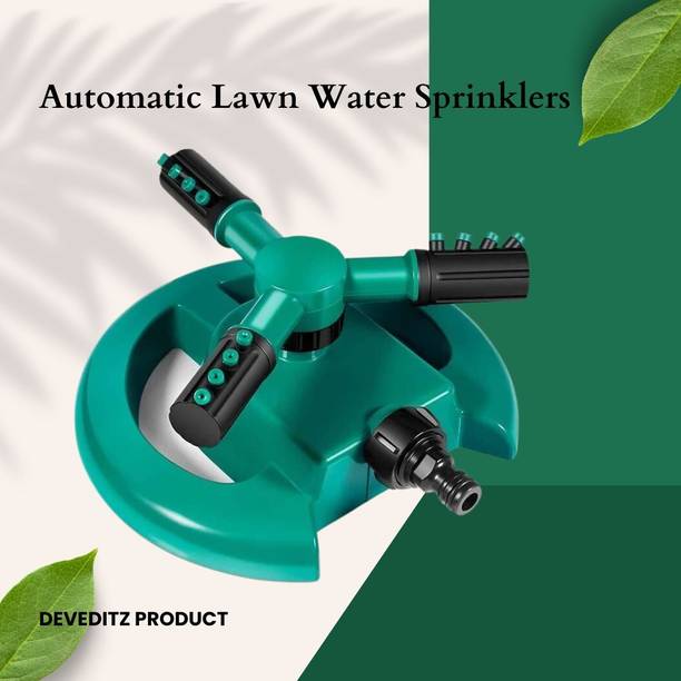 DEVEDITZ Automatic Water Sprinklers For Yard 360 Degree 3- Arm Rotating Sprinkler System 20 L Hose-end Sprayer
