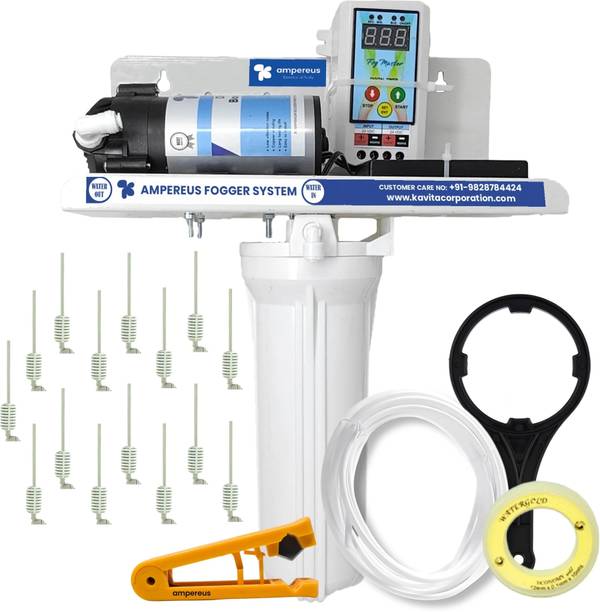 AMPEREUS All-Weather Fogger Kit with 15 Nozzles for Dairy, Poultry Cooling (150GPD) 2.5 L Hand Held Sprayer