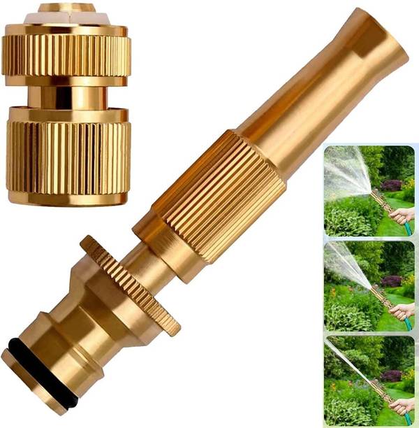 Rexmon Brass Nozzle Water Spray Gun BrassNozzle WaterGun Spray/HighPressure WaterGun for Car,Bike,WindowCleaning