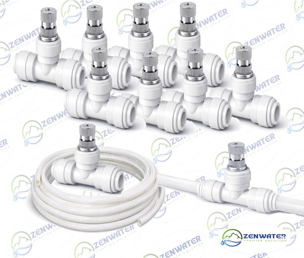 ZENWATER 10pcs 6mm Fogger Nozzle with 12mtr White Pipe | Garden Fogging Kit_4 100 L Hose-end Sprayer