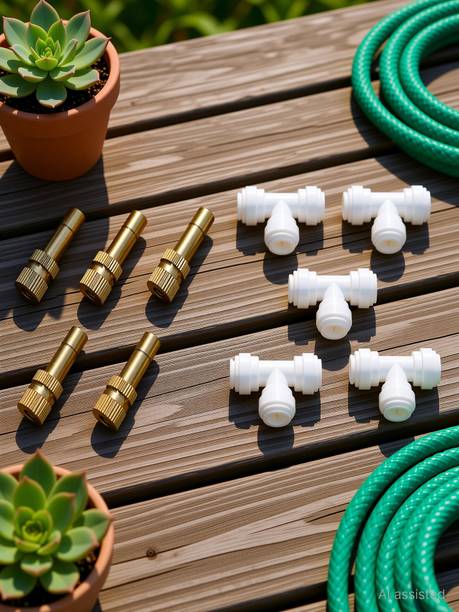 Mokteck 5pcs Fogger Nozzles | 5pcs T-Connector | Misting Sprayer Cooling Kit_01 100 L Hose-end Sprayer