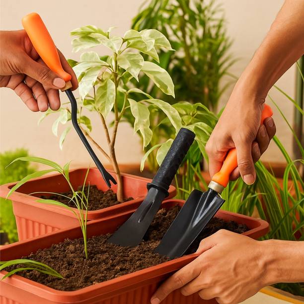 Kraft Seeds Gardening Tool Set - 3 Pcs Trowel, Weeder, Khurpi Garden Tool Kit
