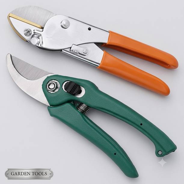 MAZID STEEL INDUSTRIES Heavy Duty Garden Pruning Shear & Grafting Cutter Pack of 2|Tree&Garden Garden Tool Kit