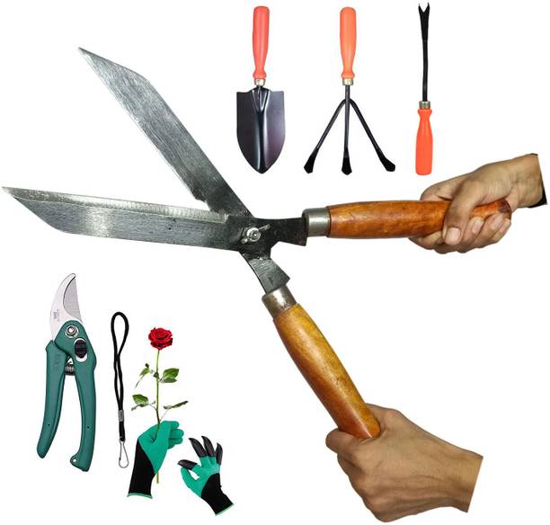 GREEN TOUCH Home Gradening Tools Combo Items,Lawn,Branch Cutter,Trowel Set,Gloves Garden Tool Kit