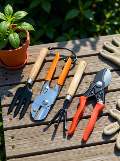 SHAHJI Garden tools SGT 38 set mini fork, rolcut,mini cultivator,double cut Garden Tool Kit