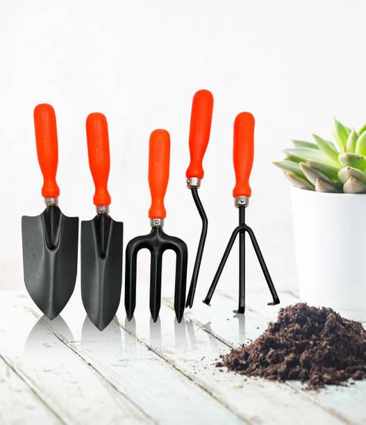 Gamlakart Tool Set for Gardening | Cultivator, Hand Rack, Transplanter, Weeder & Trowel Garden Tool Kit