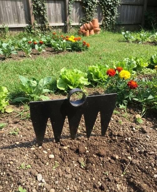 JCT AGRICO 5 teeth iron steel rake without handle Garden Tool Kit