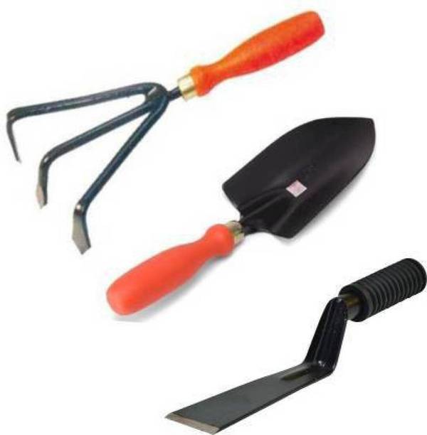 AGT Khurpi, Big Trowel and Cultivator Garden Tool Kit
