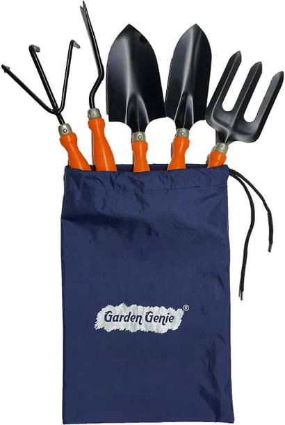 Garden Genie Gardening Tools Kit (Cultivator, Weeder, Fork, Small & Big Trowel) For Home Garden Tool Kit