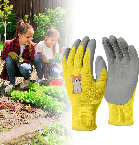 Zorbes Kids Rubber Coated Gardening Gloves for Ages 8 to 11 Years Gardening Shoulder Glove