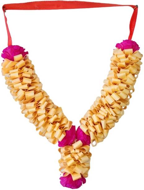 ARADHY Sandalwood Garland for Photo Frame Traditional Mala for God and Pitra Wood Garland