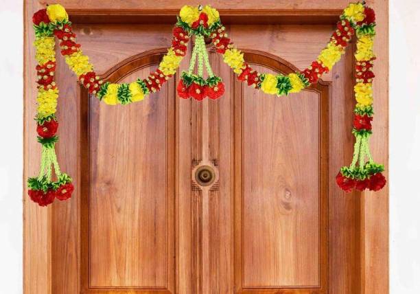 Afarza artificial flower toran garland for door wall hanging home decoration entrance 44LX24H) Fabric & Recyclable Plastic Garland