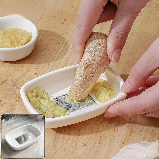 shiju mart Stainless Steel Garlic Ginger Grater Plate Garlic Press